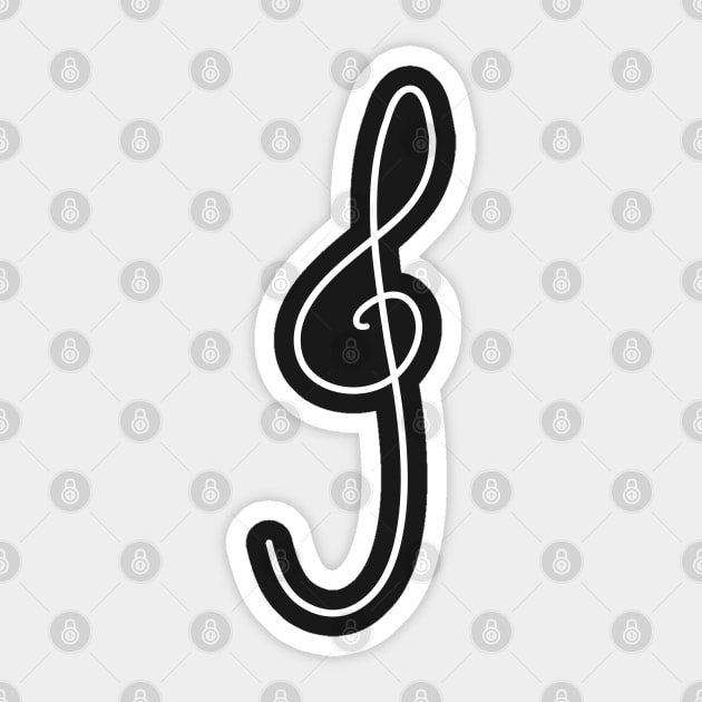 Treble G Clef Hand Drawn White Sticker by phoxydesign